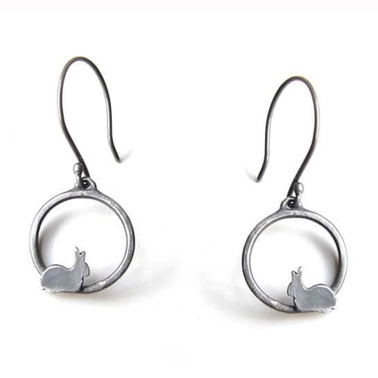 Circle Bunny Earrings