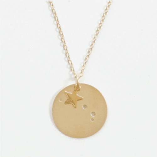 Long Gold Astrology Charm Necklace