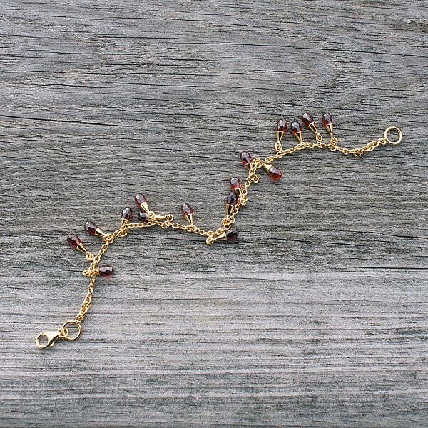Gold Vermeil and Garnet Bracelet