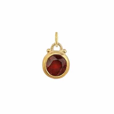 Gold Garnet Charm January