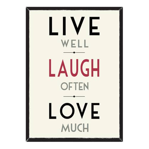 Live Well Small Framed Picture