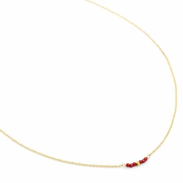 Single Hex Ruby Gemstone Necklace