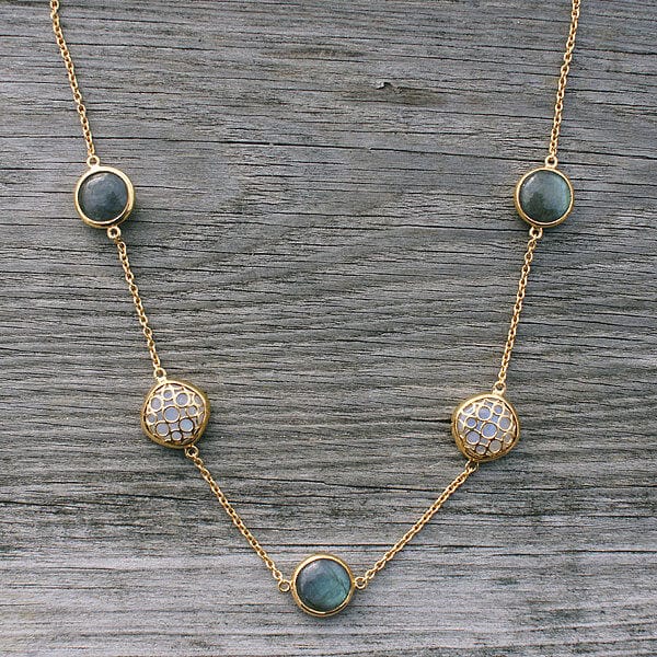 Rainbow Moonstone and Labradorite Necklace