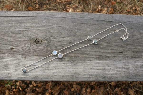 Long Heredia Rainbow Moonstone and Labradorite Necklace