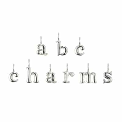 Lowercase ABC Outline Silver Charms