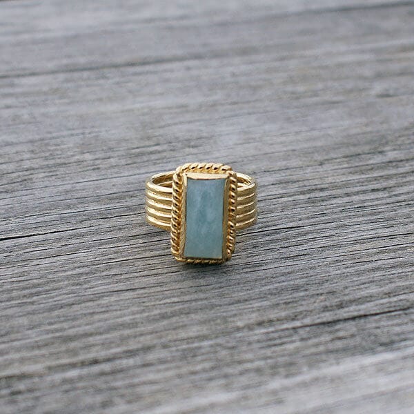 Gold Vermeil and Aquamarine Ring