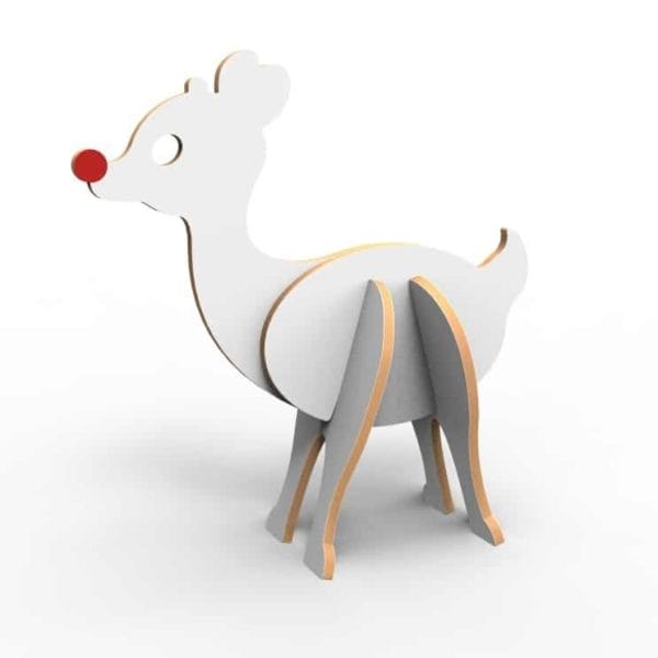 White Reindeer 3-D Puzzle