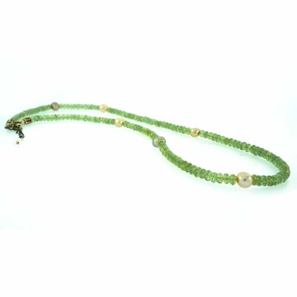 Peridot and Pearl Strand Necklace