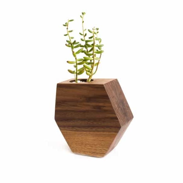Hexagon Walnut Planter