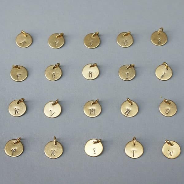 bella vita jewelry Alphabet Charm Jaque and Giles Font