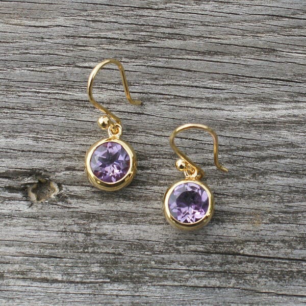 Full Moon Gold Vermeil & Amethyst Earrings