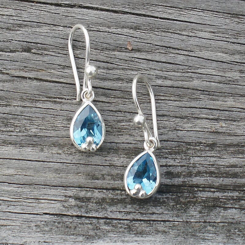 Bergen Silver and Blue Topaz Earrings
