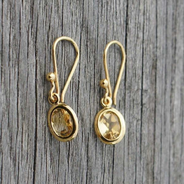 Small Oval Gold Vermeil & Citrine Earrings