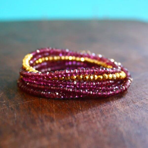 Garnet Beaded Bracelet