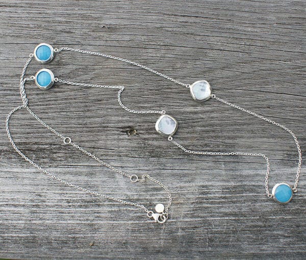 Heredia Mother of Pearl & Turquoise Long Necklace