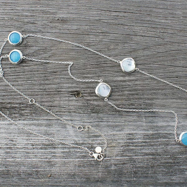 Heredia Mother of Pearl & Turquoise Long Necklace