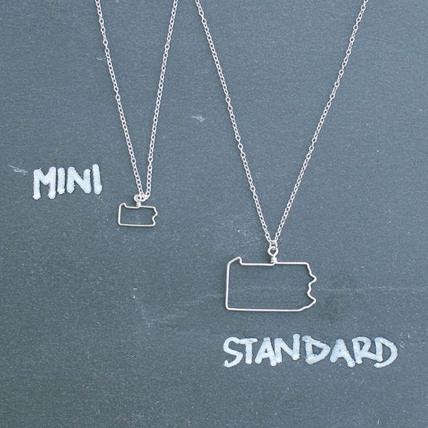 Pennsylvania Outline Necklace