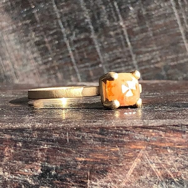 Jennifer Dawes Delicate and Bold Orange Opaque Diamond Ring