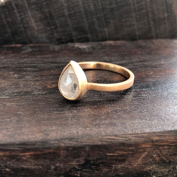 Jennifer Dawes Delicate and Bold Pear Shaped Diamond Ring