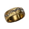 Gold Hammered Fissure Diamond Band