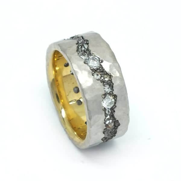 Gold on Gold Fissure Diamond Band