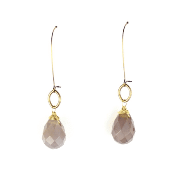Chalcedony Stone Drop Earrings