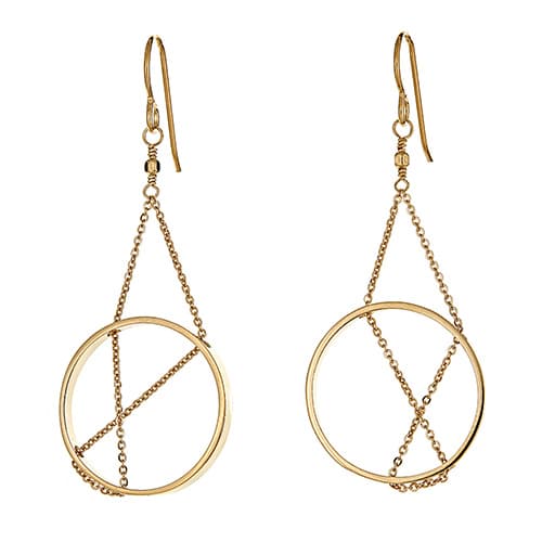 inner circle earrings in yellow gold