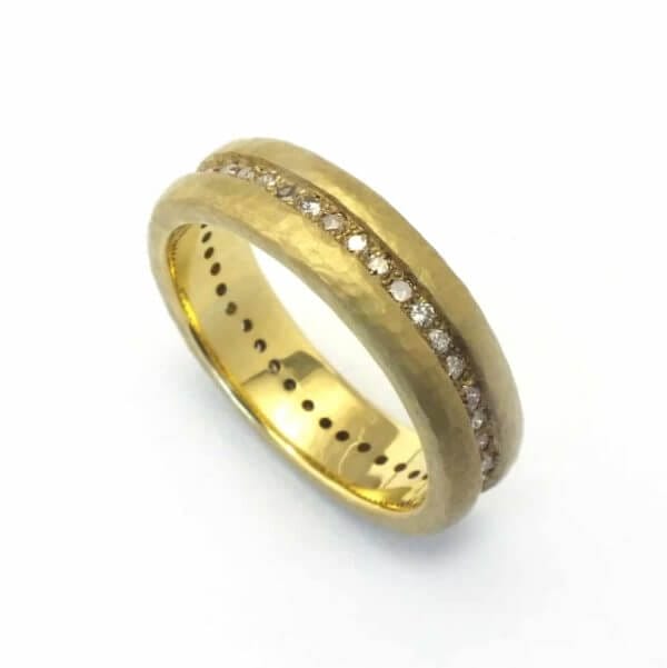 Todd Pownell Gold hammered eternity band