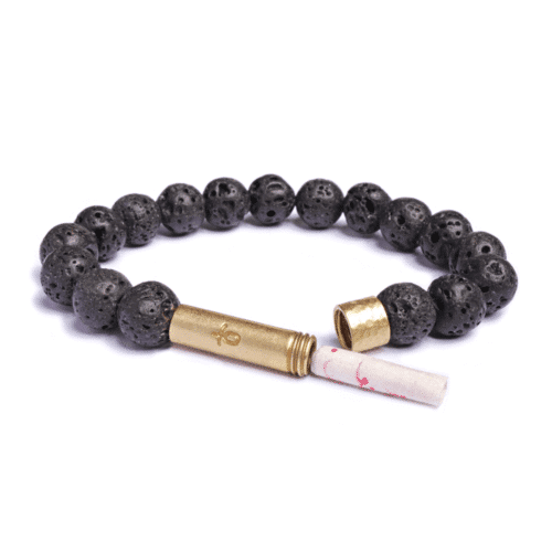 Black Lava Rock Bracelet by Wishbeads