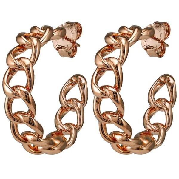 rose gold Petite Chain Hoops