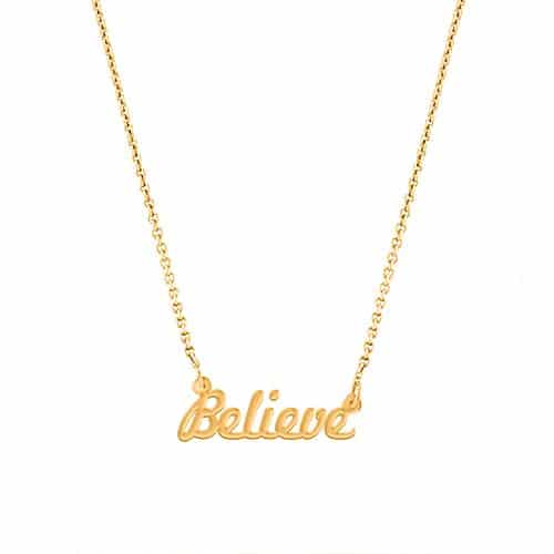 Believe Script Necklace