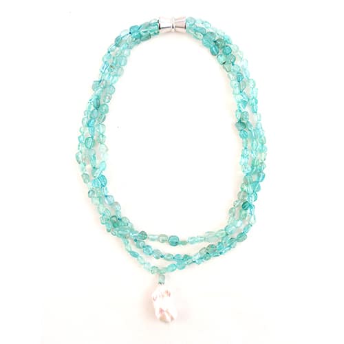 Apatite and Freshwater Pearl Necklace