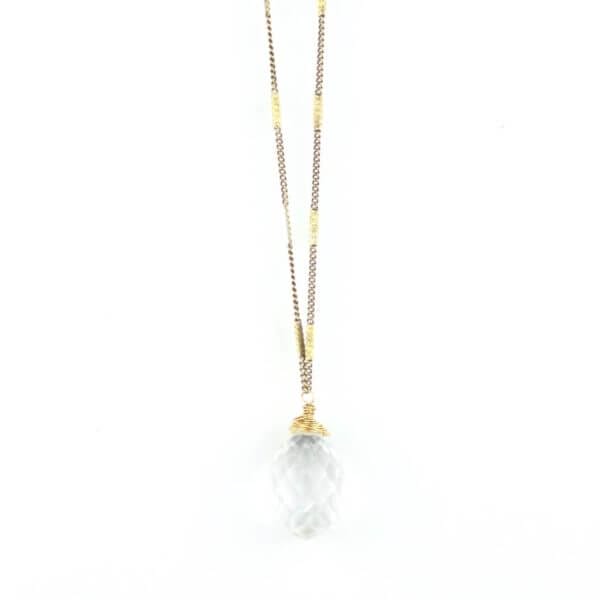Quartz Crystal Stone Drop Necklace