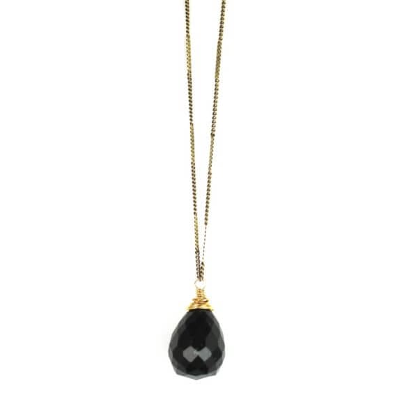 Black Jasper Stone Drop Necklace