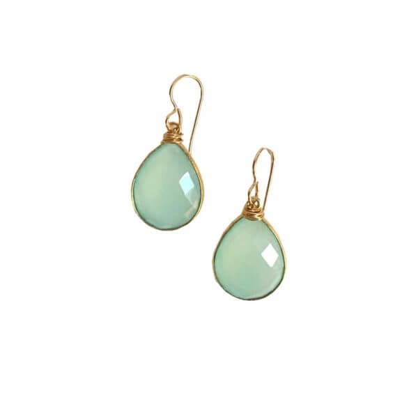 Helena Teardrop Earrings Chalcedony