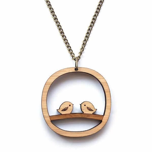 Love Birdies Necklace by One Happy Leaf