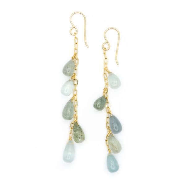 Moss Aquamarine Cascade Earrings by Alexia Viola