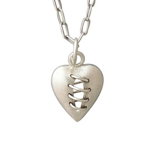 Stitched Heart Charm Necklace by Thomas Mann