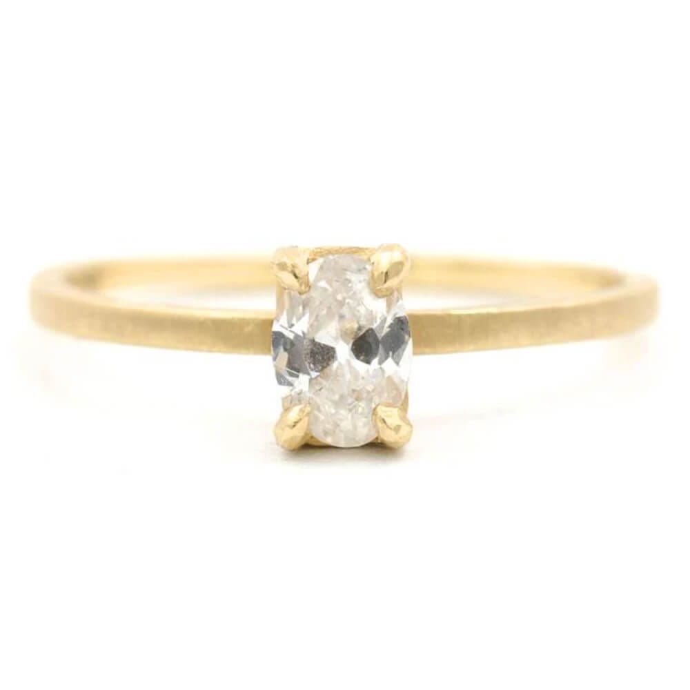 Dainty Oval Diamond Ring