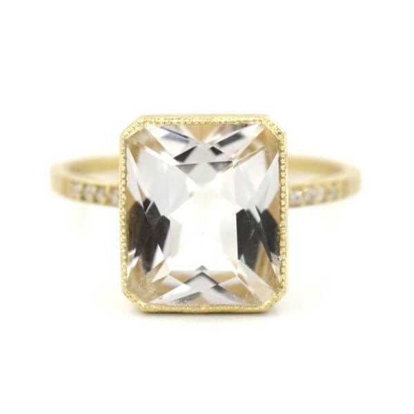 Ethereal White Topaz Pave Ring