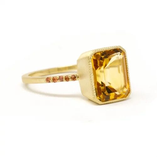 CITRINE PAVE COCKTAIL RING side