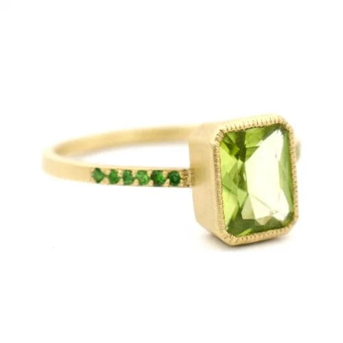 Peridot Pave Cocktail Ring