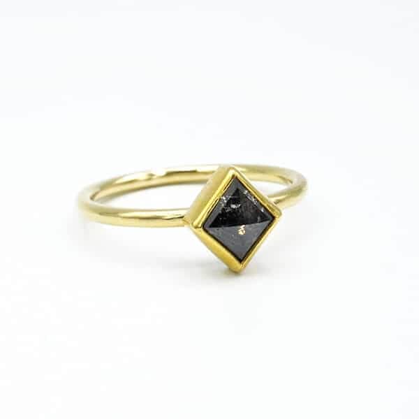 Gray Diamond Lozenge Ring
