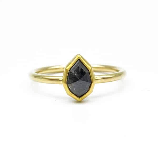 Gray Diamond Shield Ring