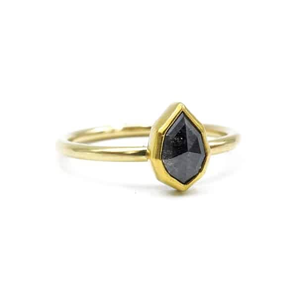 Gray Diamond Shield Ring