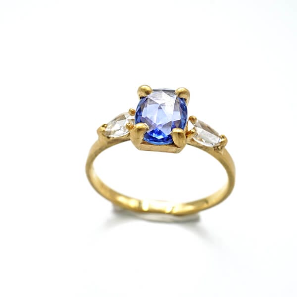 Faceted Blue Sapphire Ring