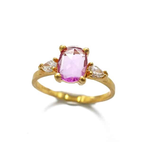 Faceted Pink Sapphire Ring