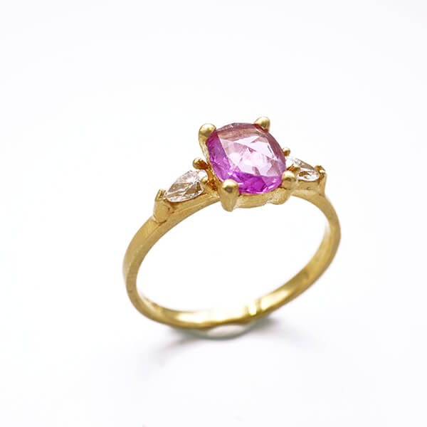 Faceted Pink Sapphire Ring