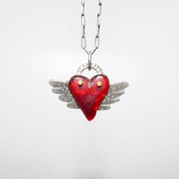 Limited Edition Mini Winged Heart Charm Necklace