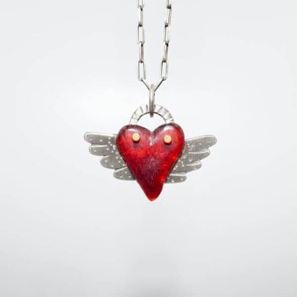 Limited Edition Mini Winged Heart Charm Necklace